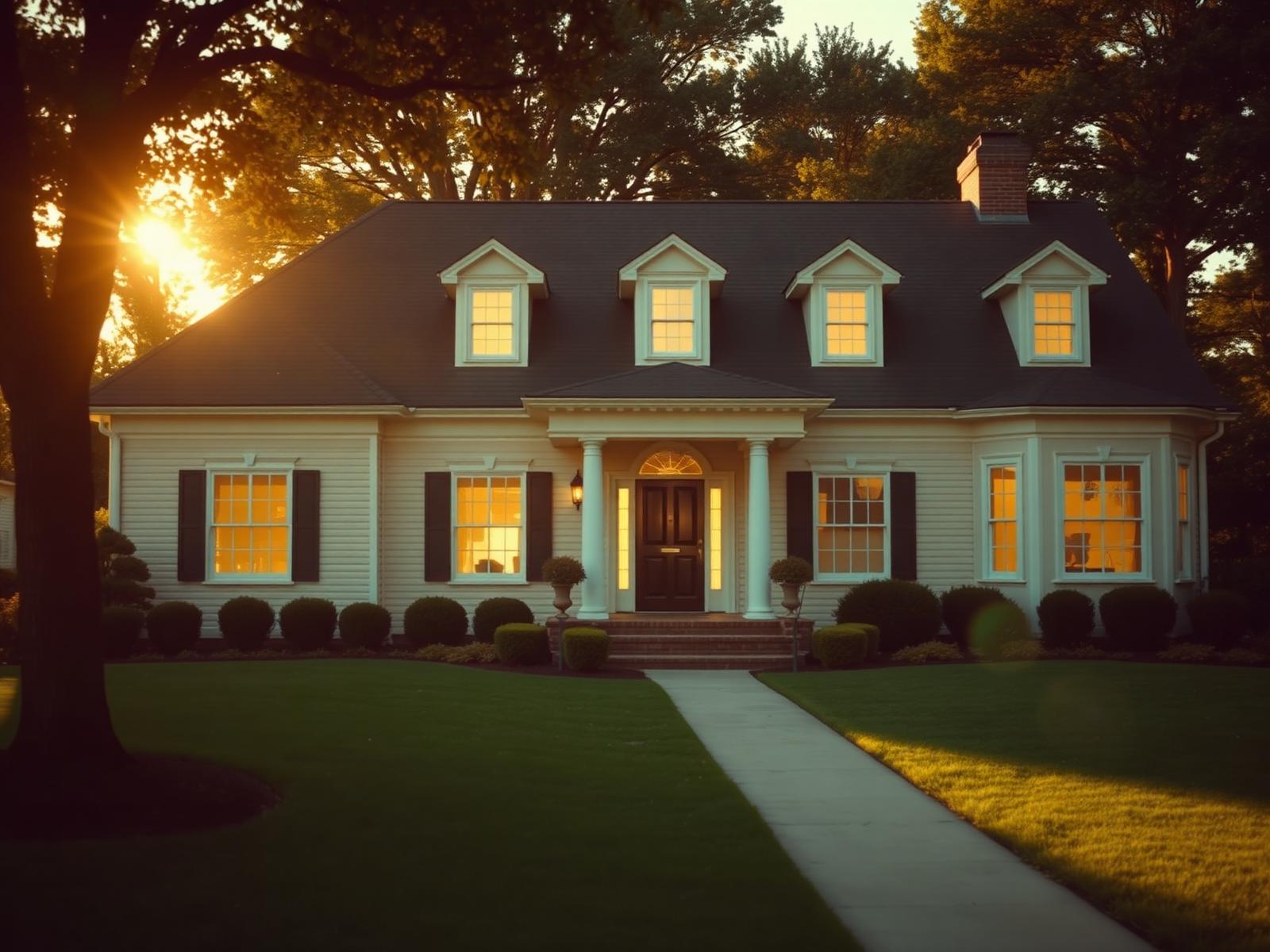 Classic home at golden hour